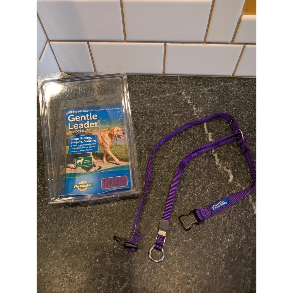 PetSafe Gentle Leader Headcollar Deep Purple Large 60-130 lb Dog Training Collar